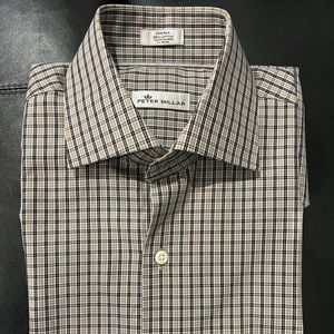 Peter Millar Plaid Dress Shirt. Sz Small